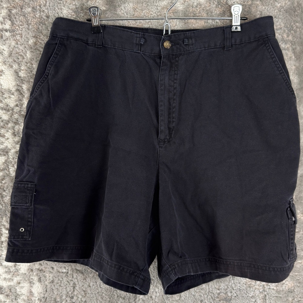 White Stag Plus Size 18 Cargo Elastic Waist Casual Shorts Black Sleeveless Women